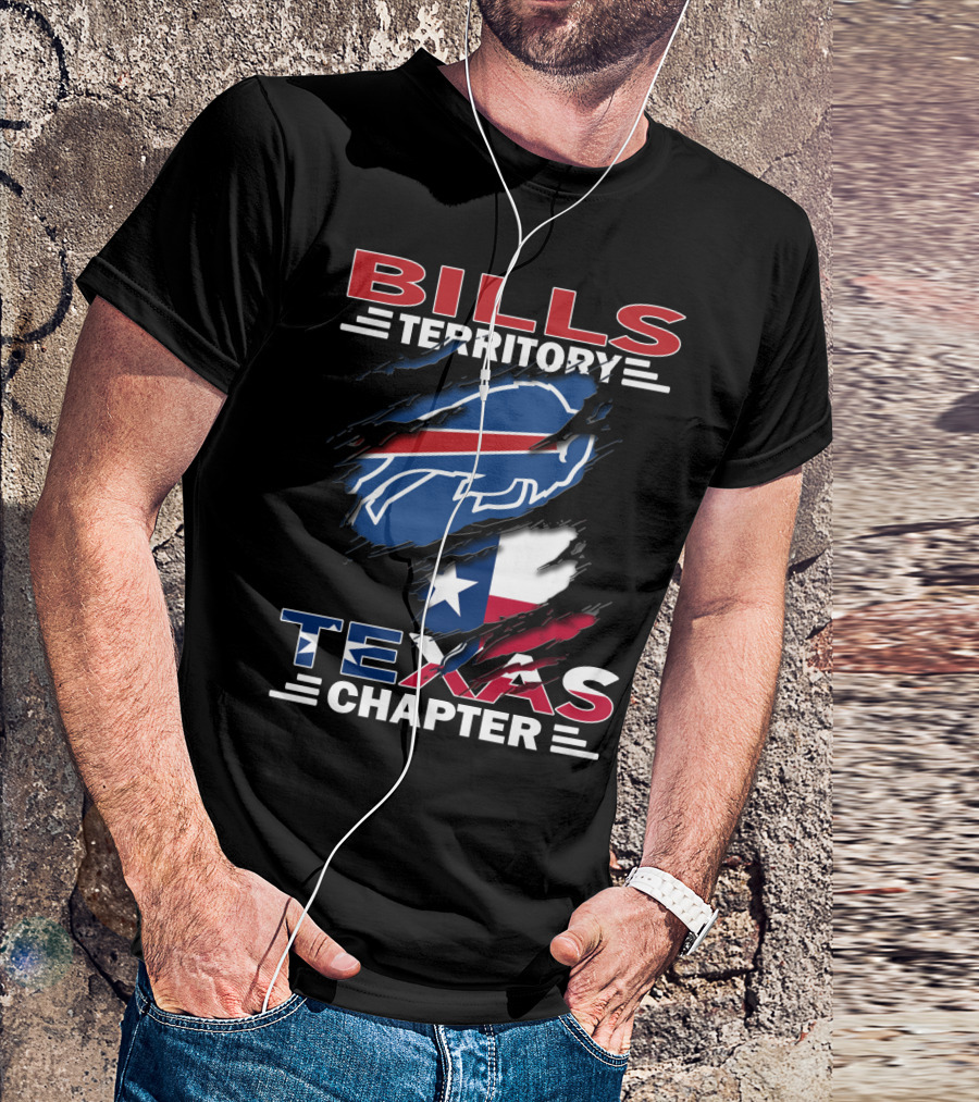 Bills Territory Texas Chapter Buffalo Logo Texas Flag T-Shirt