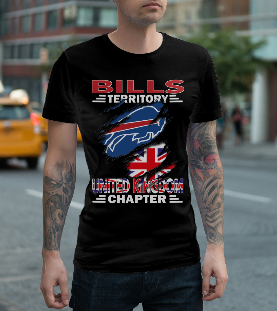 BILLS TERRITORY UNITED KINGDOM CHAPTER Buffalo Logo with Union Jack T-Shirt