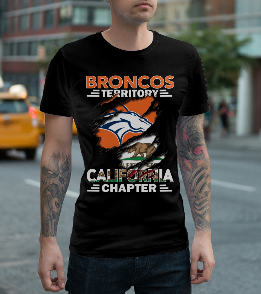 Broncos Territory California Chapter with Logo and Bear Flag Elements T-Shirt