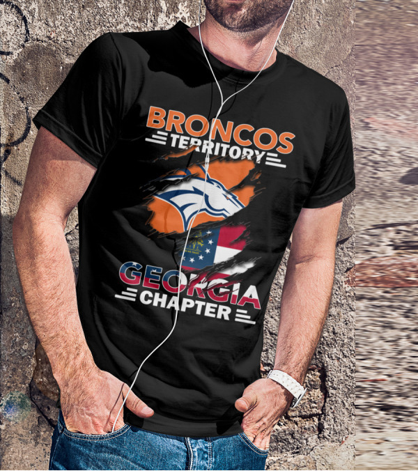 Broncos Territory Georgia Chapter Logo With State Flag And Horse Emblem T-Shirt