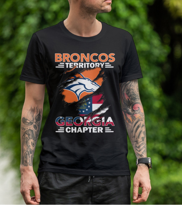 Broncos Territory Georgia Chapter Logo With State Flag And Horse Emblem T-Shirt