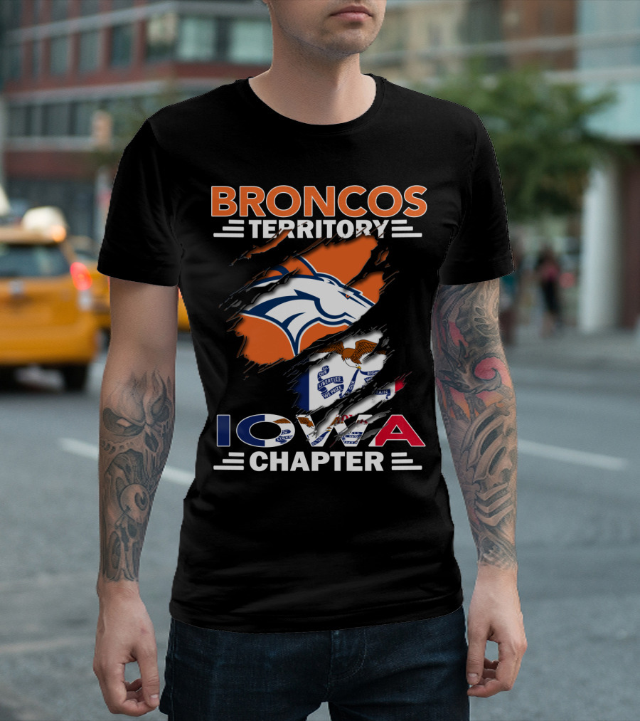 Broncos Territory Iowa Chapter NFL Football Fans T-Shirt