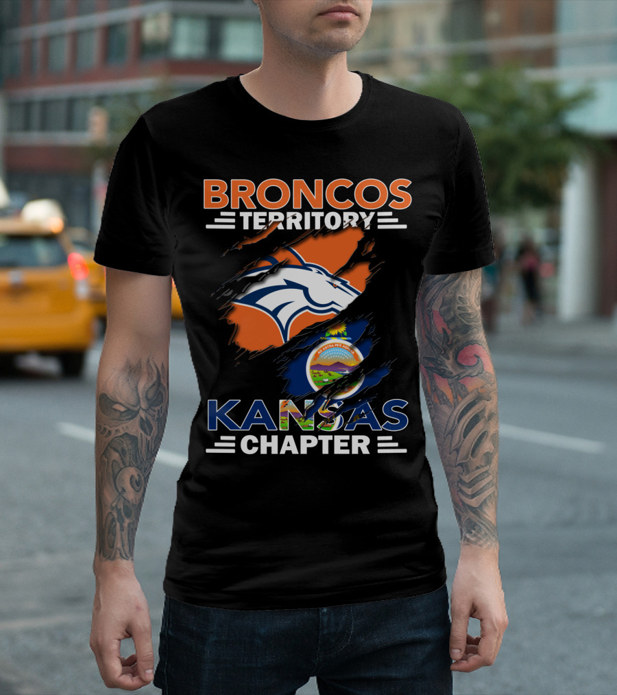Broncos Territory Kansas Chapter Denver Football Team State Pride T-Shirt