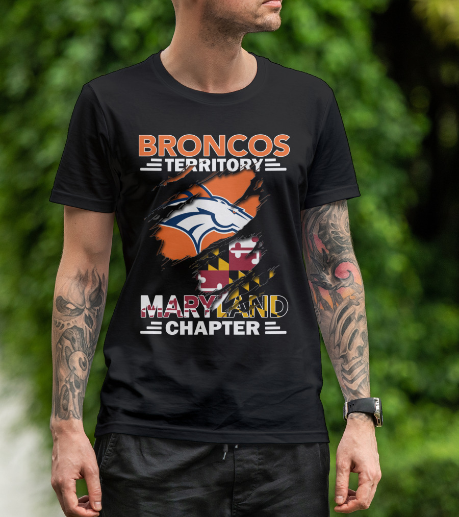 Broncos Territory Maryland Chapter Denver Football Fan Club State Pride T-Shirt