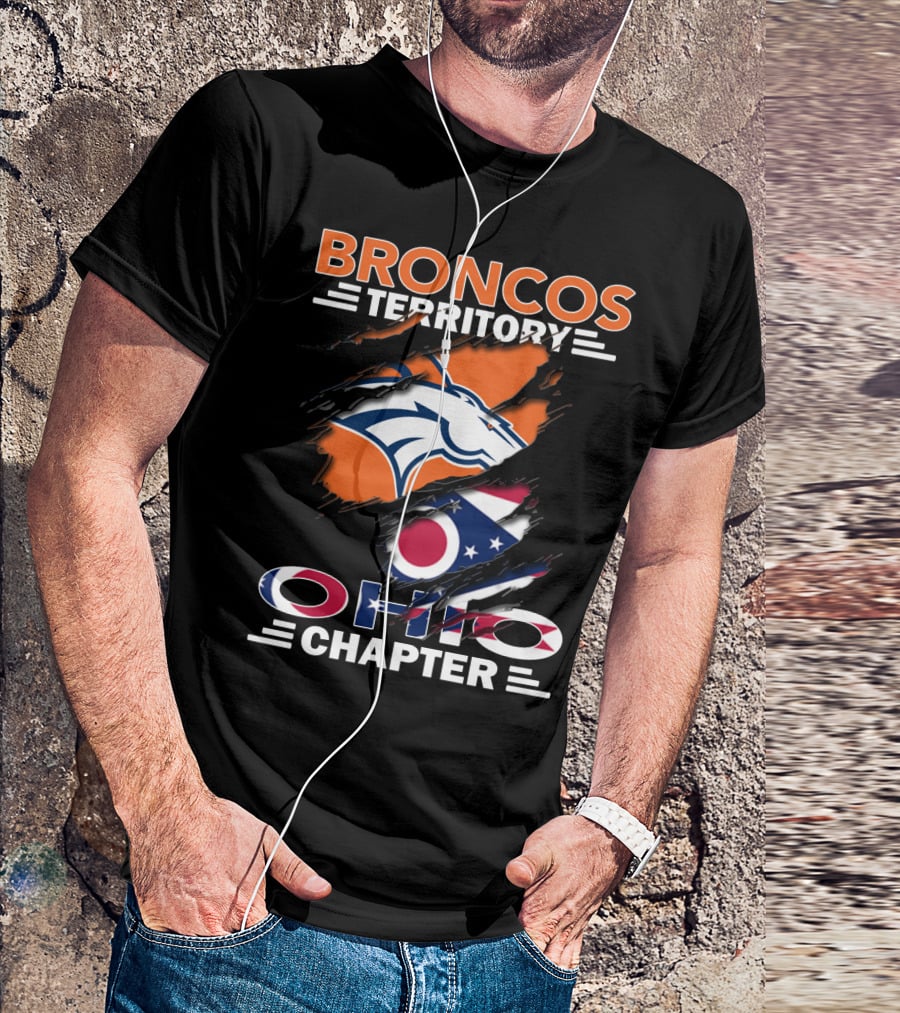 Broncos Territory Ohio Chapter Broncos Logo Ohio Flag T-Shirt