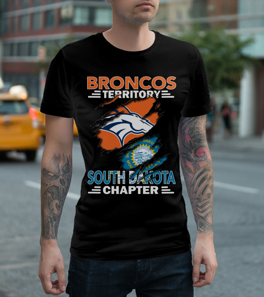 Broncos Territory South Dakota Chapter Logo And State Emblem T-Shirt