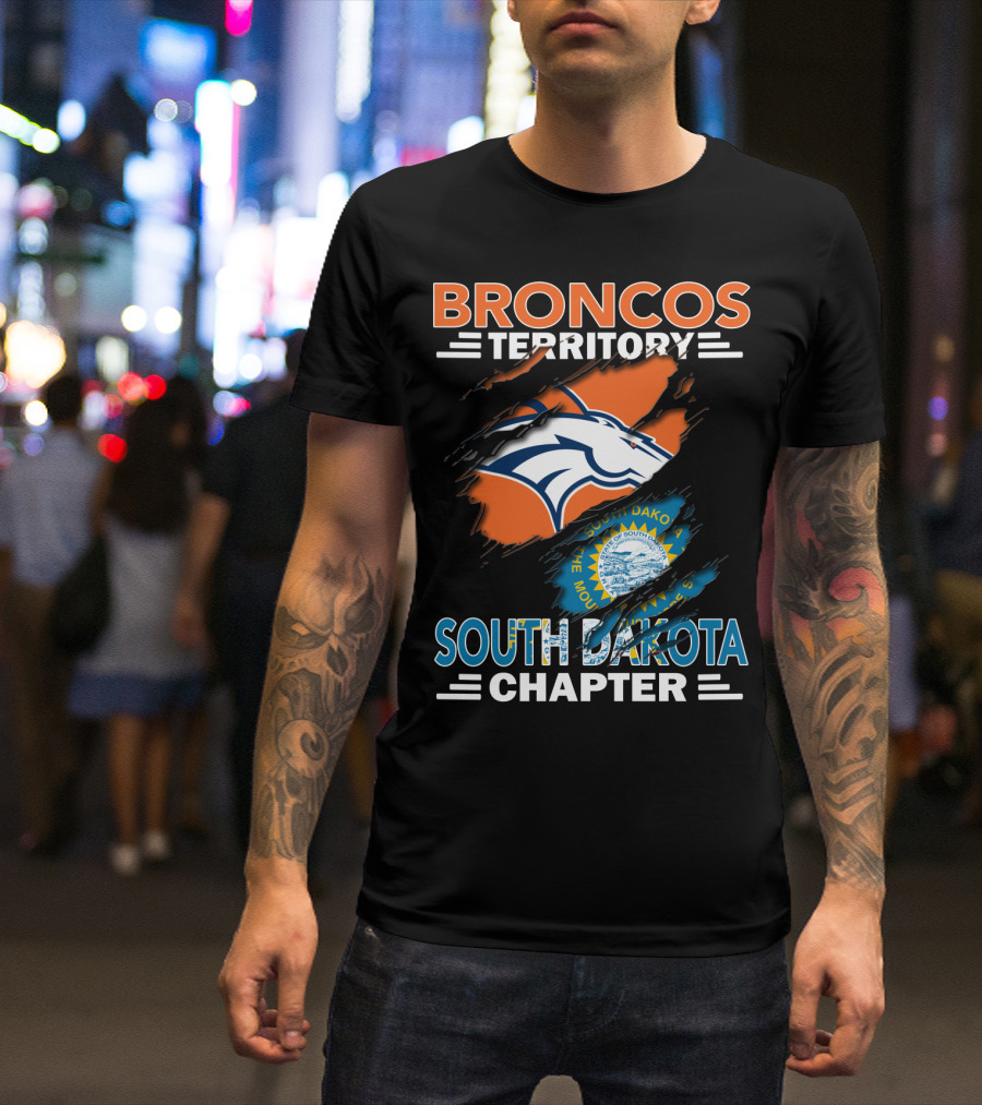 Broncos Territory South Dakota Chapter Logo And State Emblem T-Shirt