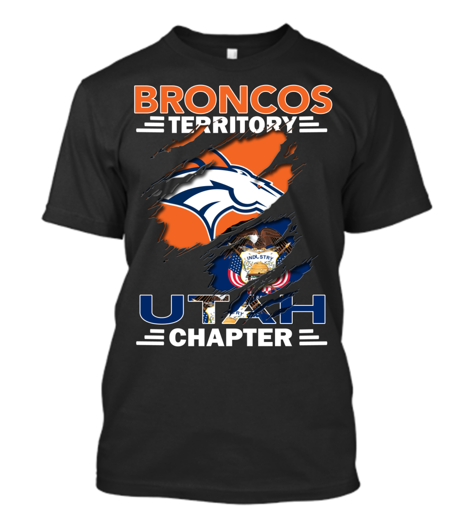 Broncos Territory Utah Chapter Logo With Utah State Seal T-Shirt
