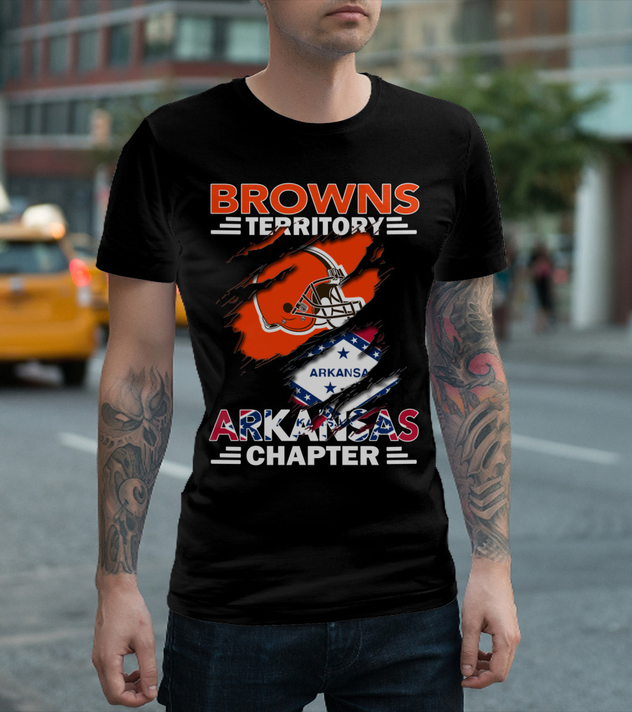Browns Territory Arkansas Chapter Football Helmet Stars T-Shirt