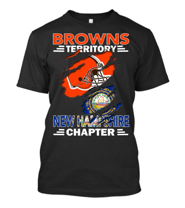 Browns Territory New Hampshire Chapter Football Helmet And State Seal T-Shirt