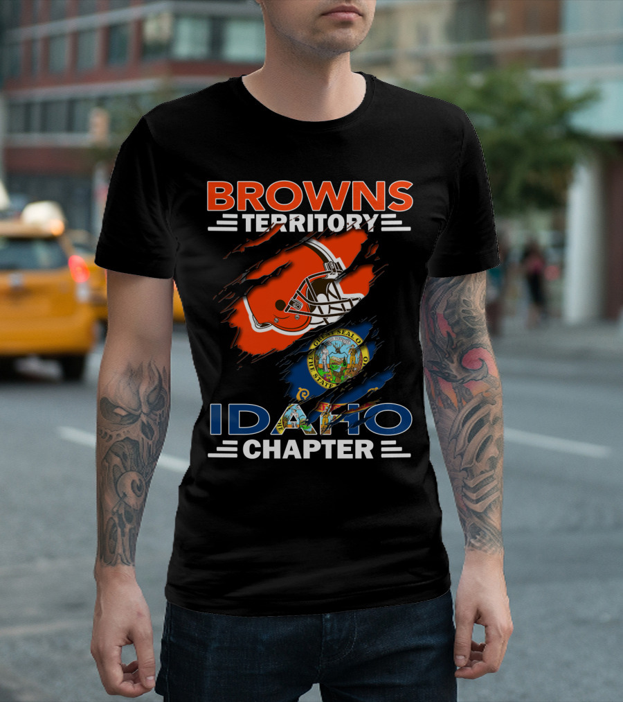 Browns Territory Idaho Chapter State Seal Football Helmet T-Shirt