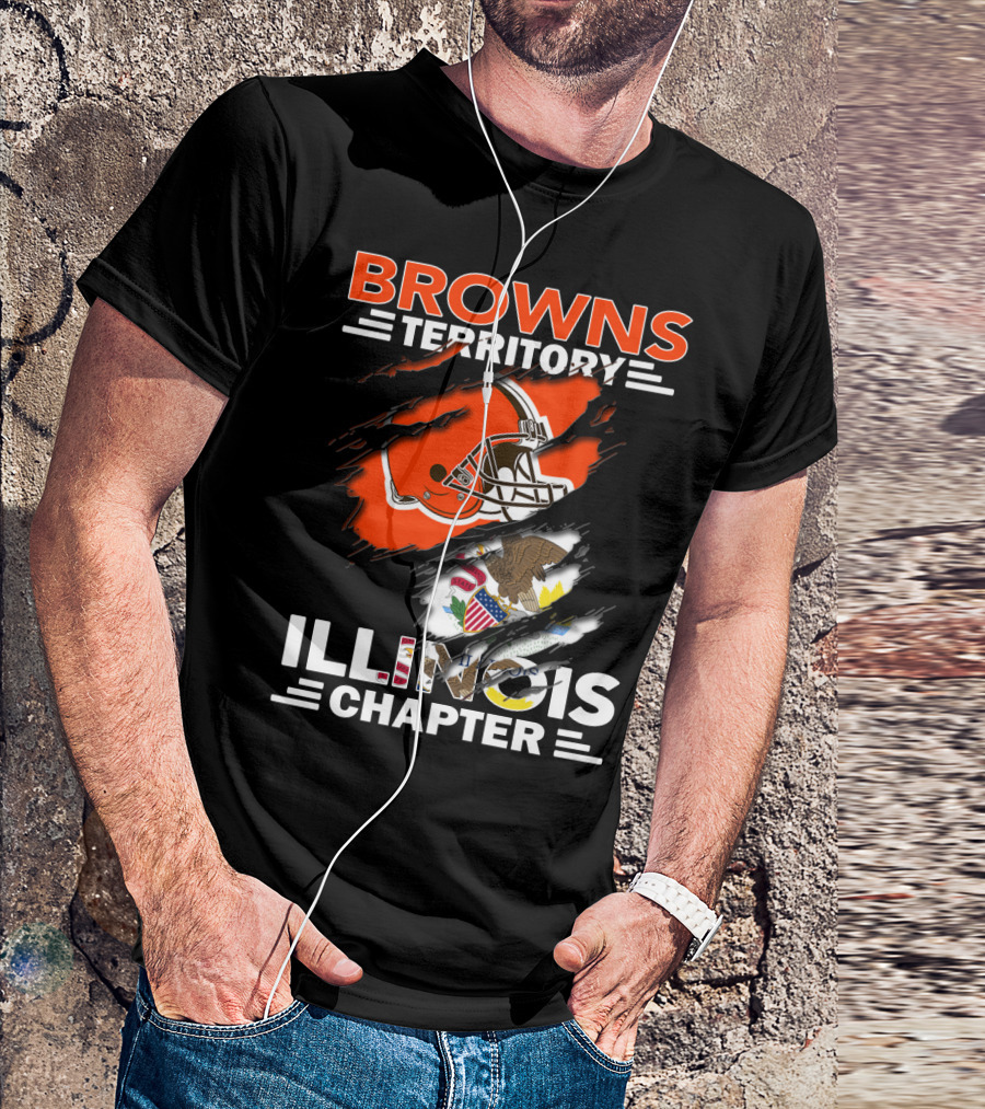 Browns Territory Illinois Chapter Helmet And American Eagle T-Shirt