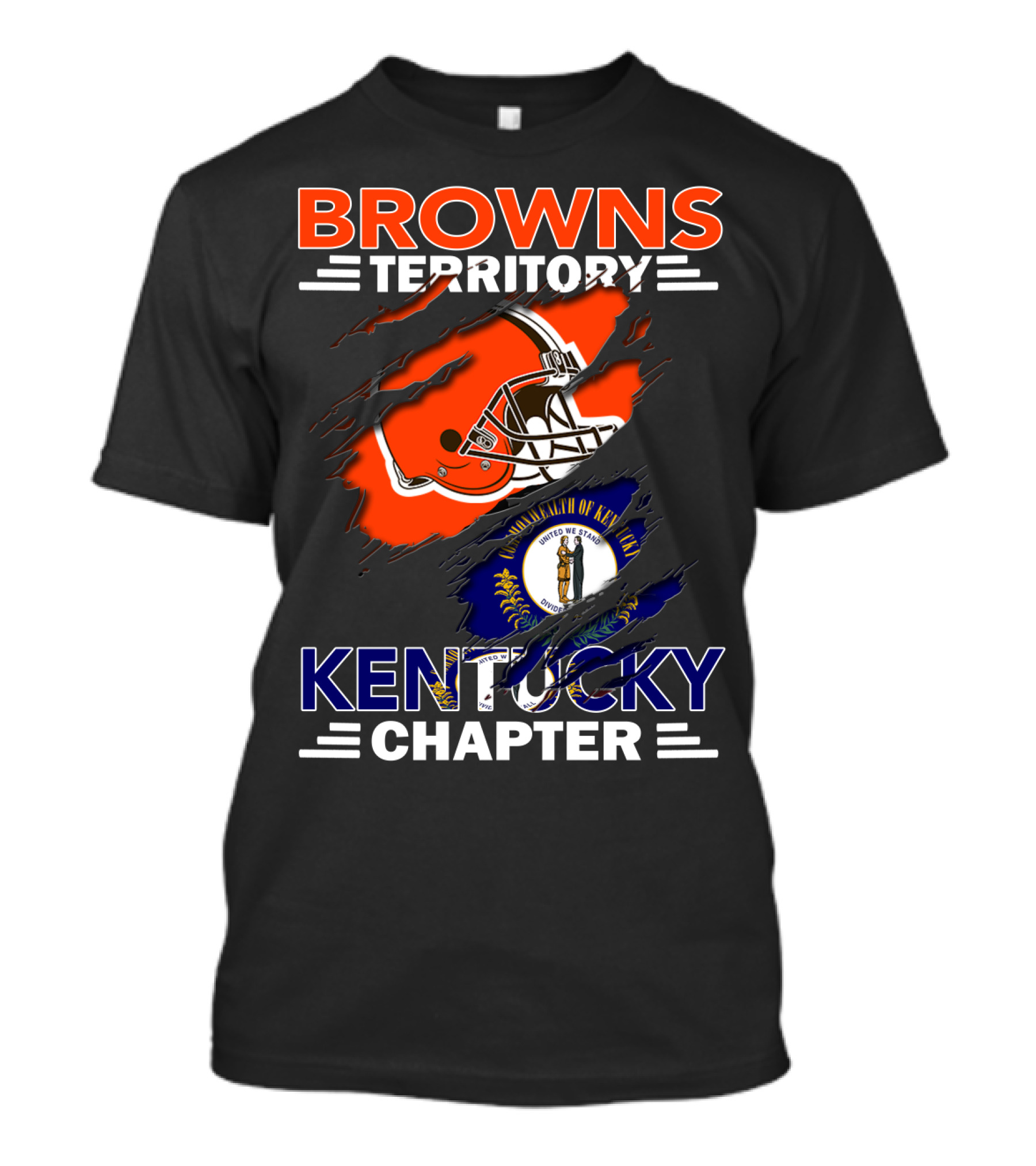 Browns Territory Kentucky Chapter Helmet And State Flag T-Shirt