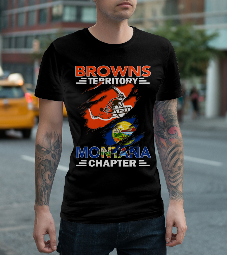 Cleveland Browns Territory Montana Chapter Football Fan Club T-Shirt