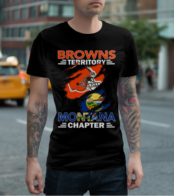 Cleveland Browns Territory Montana Chapter Football Fan Club T-Shirt