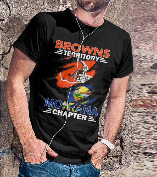 Cleveland Browns Territory Montana Chapter Football Fan Club T-Shirt