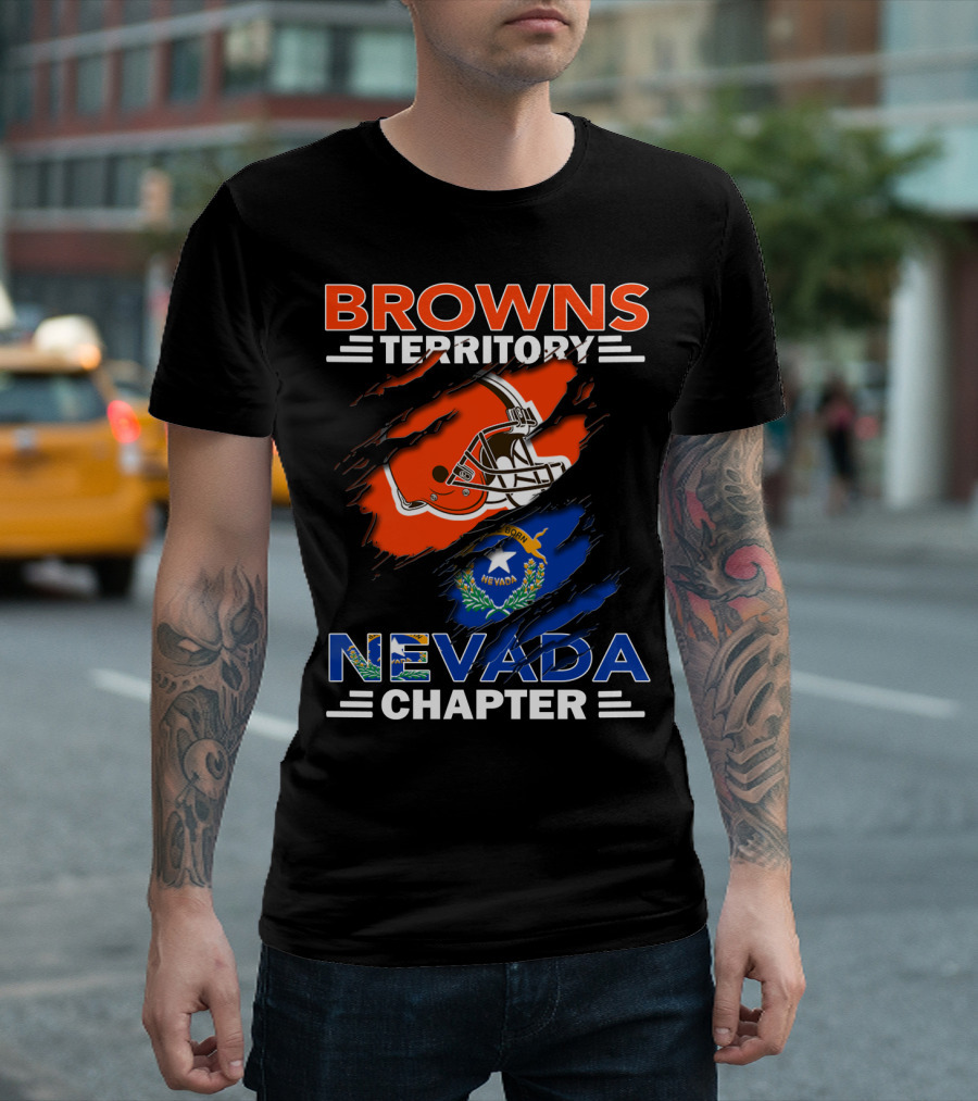 Browns Territory Nevada Chapter Football Helmet And State T-Shirt