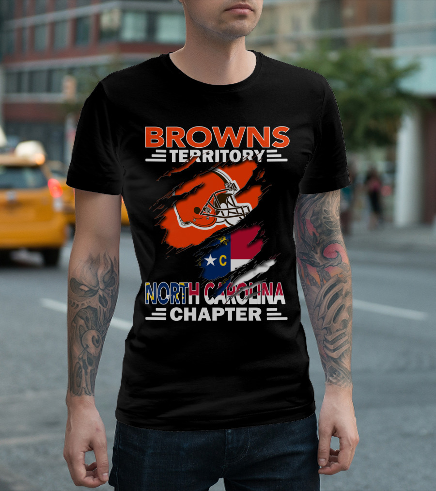 Browns Territory North Carolina Chapter Helmet and Flag T-Shirt