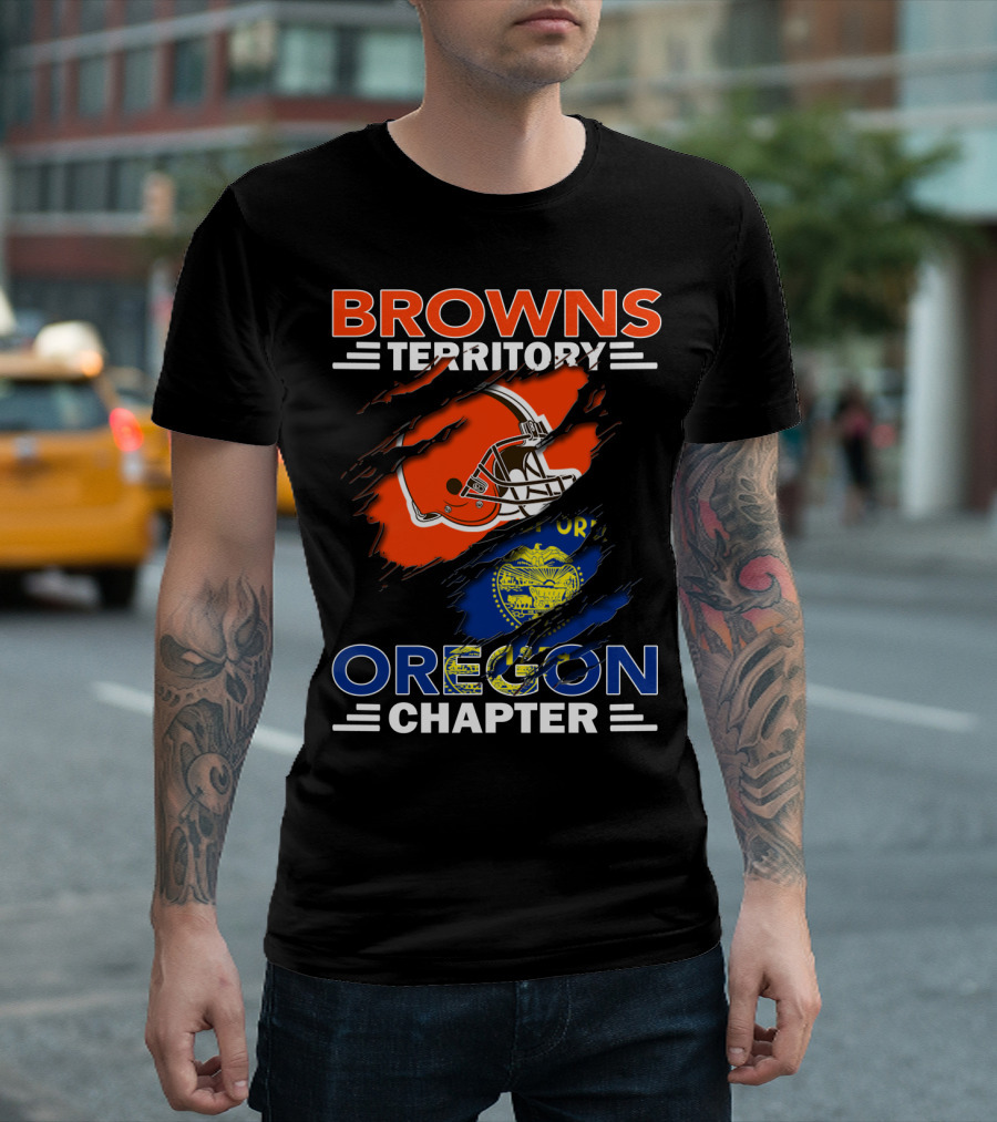 Browns Territory Oregon Chapter Football Helmet T-Shirt