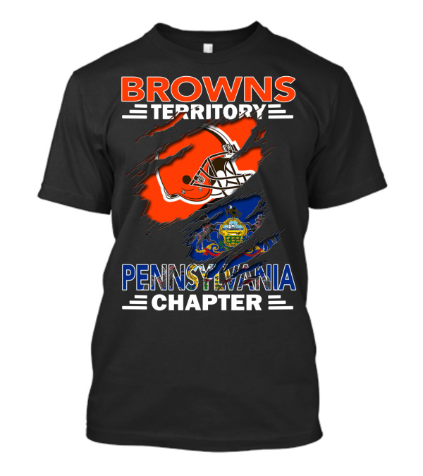 Browns Territory Pennsylvania Chapter Football Helmet State Flag T-Shirt