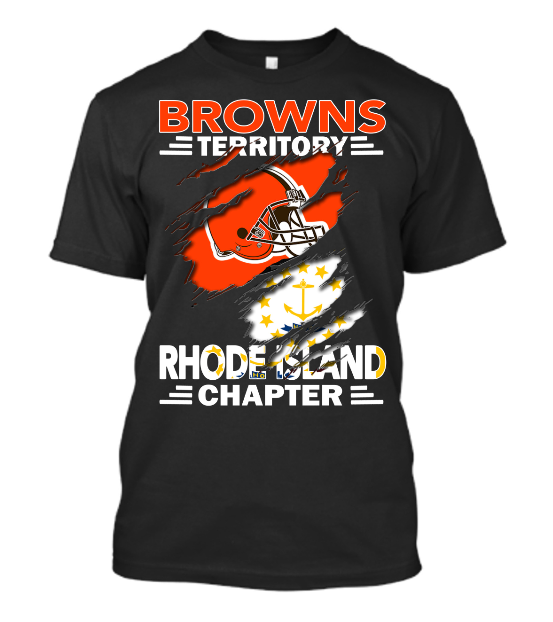Browns Territory Rhode Island Chapter Football Helmet Anchor T-Shirt