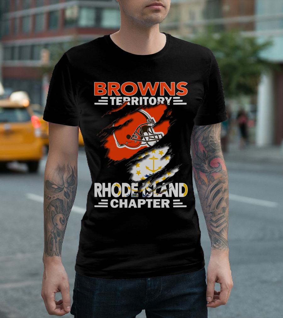 Browns Territory Rhode Island Chapter Football Helmet Anchor T-Shirt
