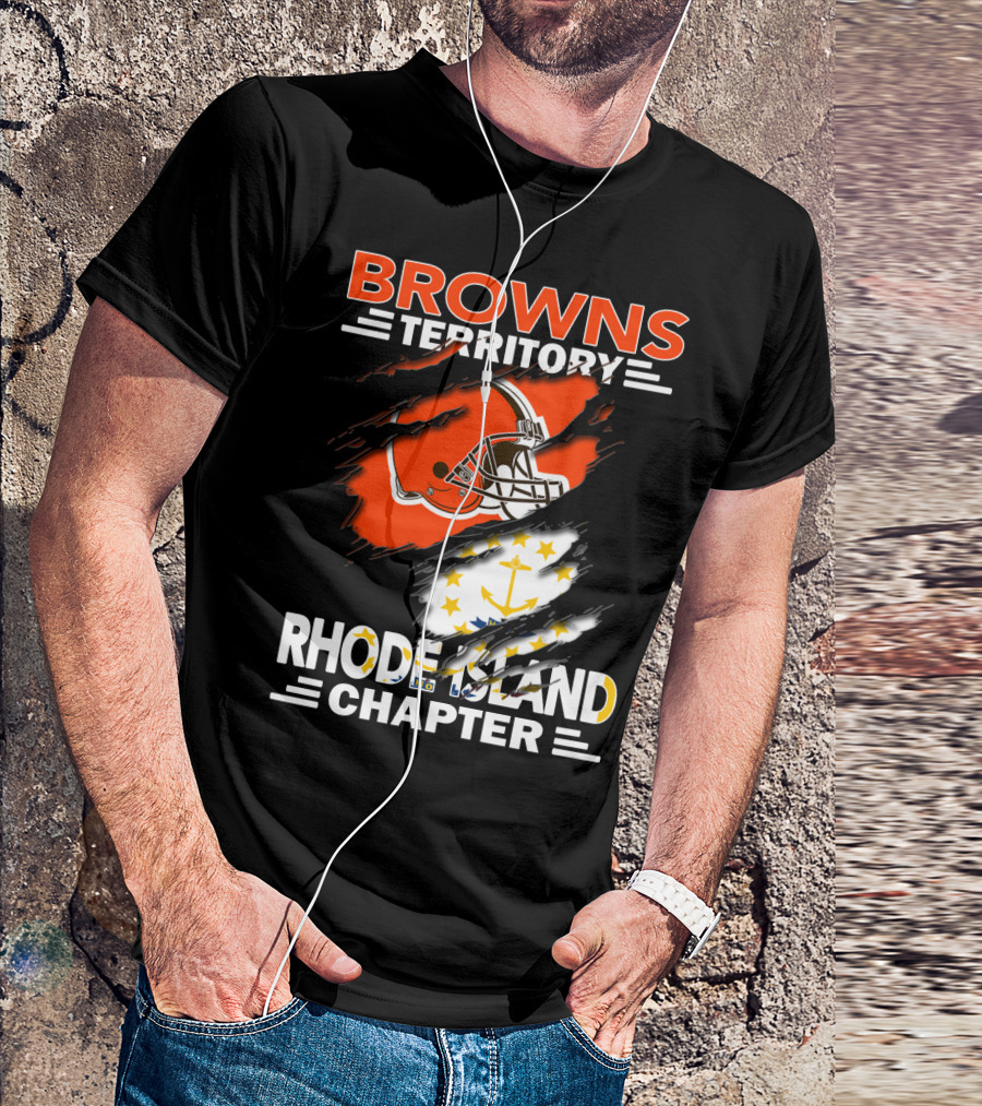 Browns Territory Rhode Island Chapter Football Helmet Anchor T-Shirt