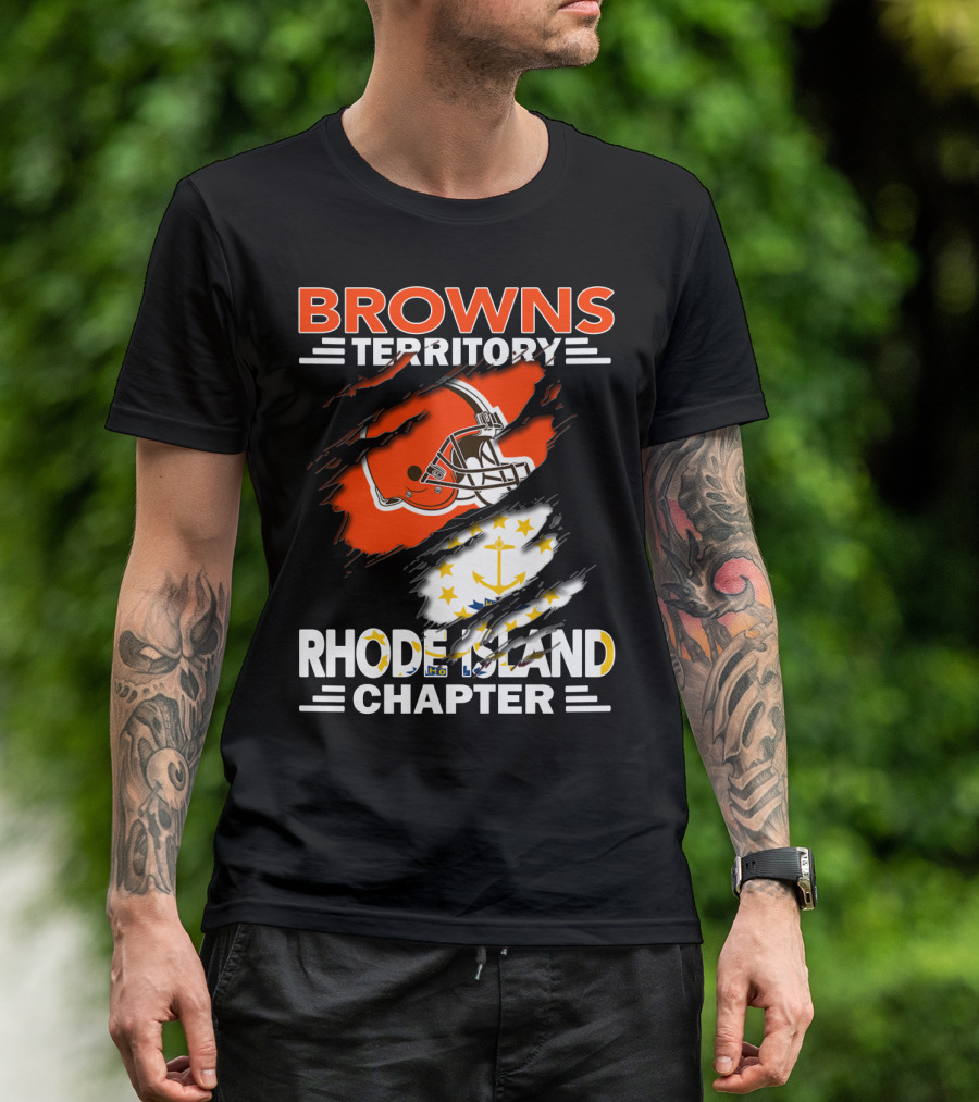 Browns Territory Rhode Island Chapter Football Helmet Anchor T-Shirt