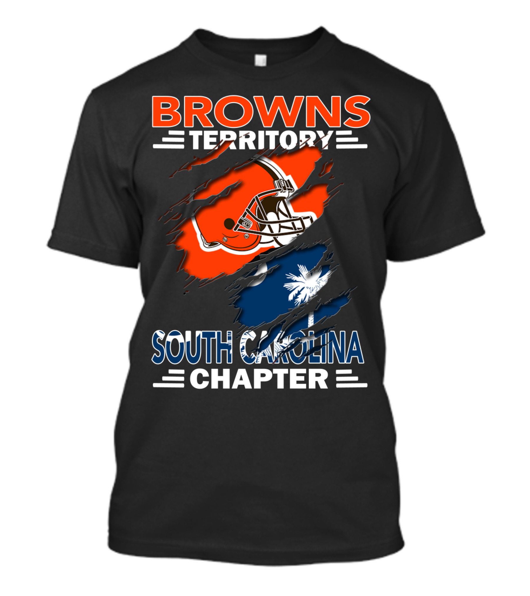 Browns Territory South Carolina Chapter Football Helmet Palmetto Tree T-Shirt