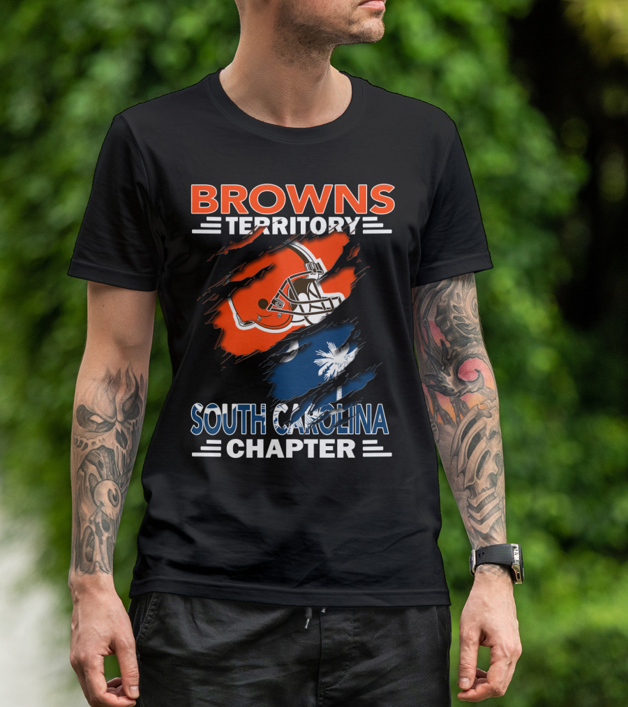 Browns Territory South Carolina Chapter Football Helmet Palmetto Tree T-Shirt