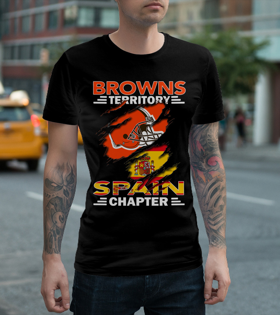 Browns Territory Spain Chapter Helmet Flag T-Shirt