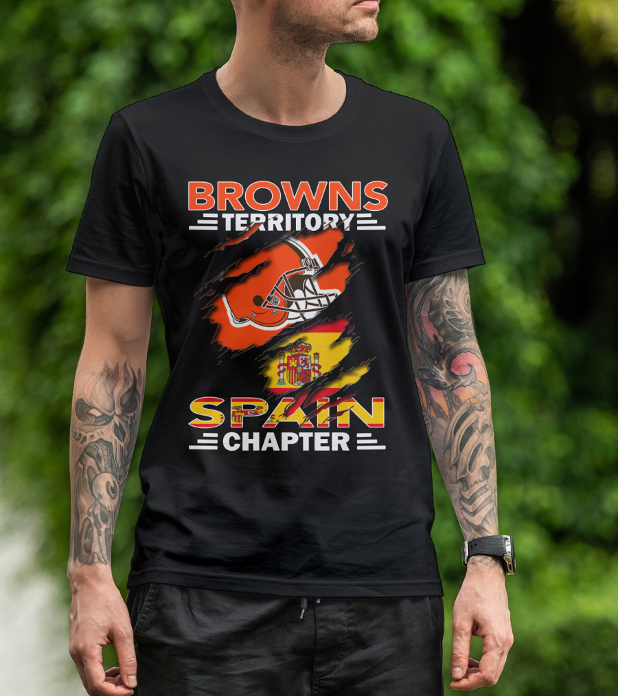 Browns Territory Spain Chapter Helmet Flag T-Shirt