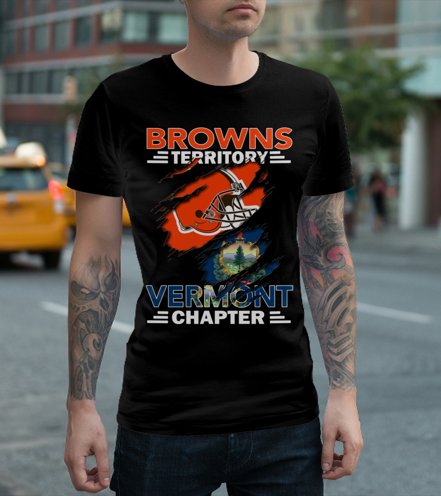 Browns Territory Vermont Chapter Helmet and Vermont State T-Shirt