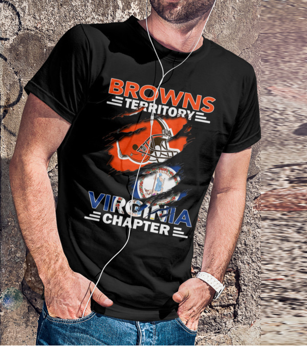 Browns Territory Virginia Chapter Helmet Virginia State Flag Fusion T-Shirt