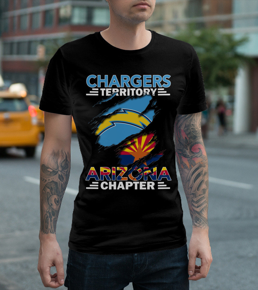 Chargers Territory Arizona Chapter Lightning Bolt And State Flag Elements T-Shirt