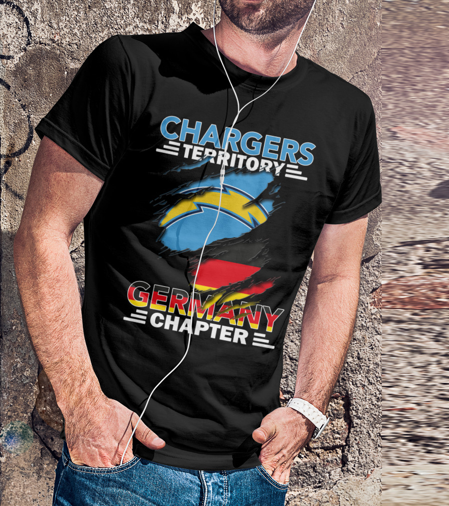 Chargers Territory Germany Chapter Germany Flag And Bolt T-Shirt