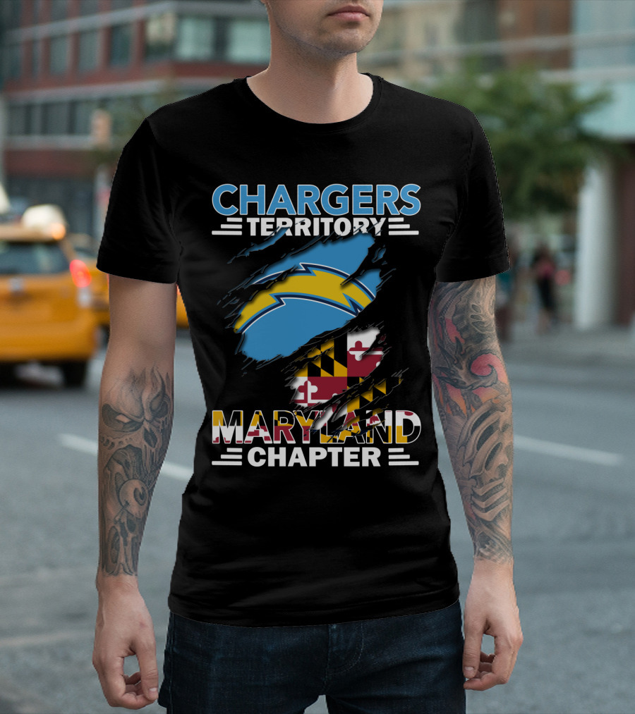 Chargers Territory Maryland Chapter with Maryland Flag and Chargers T-Shirt