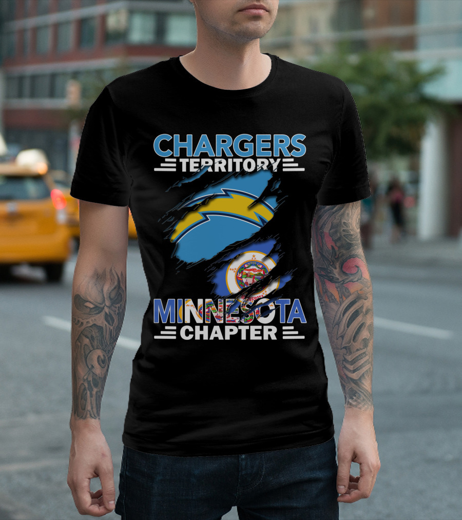 Chargers Territory Minnesota Chapter Logo with State Flag Elements T-Shirt