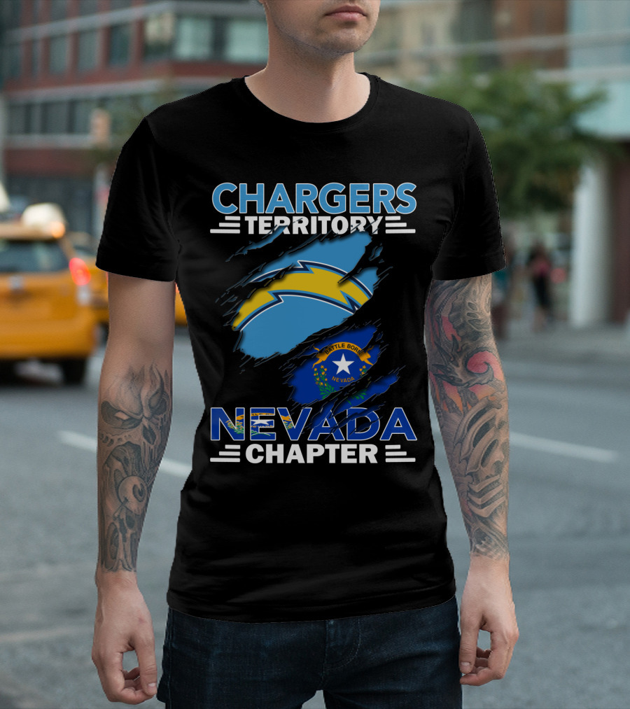 Chargers Territory Nevada Chapter Battle Born Flag Emblem T-Shirt