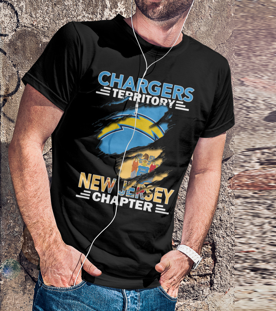Chargers Territory New Jersey Chapter With State Flag And Team T-Shirt