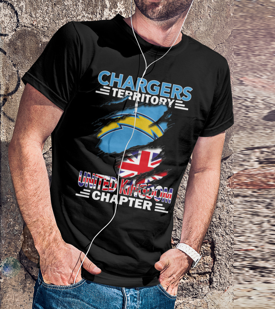 Chargers Territory United Kingdom Chapter Union Flag And Bolt T-Shirt