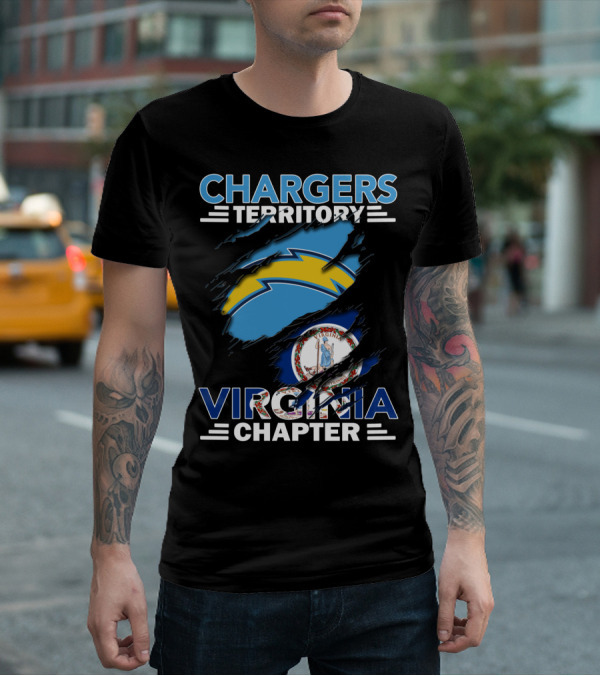 Chargers Territory Virginia Chapter With Logo And State Emblem T-Shirt