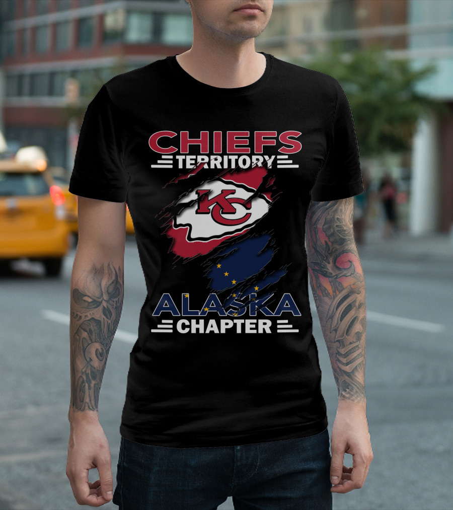Chiefs Territory Alaska Chapter Kansas City Chiefs Logo And Alaska Flag Elements T-Shirt