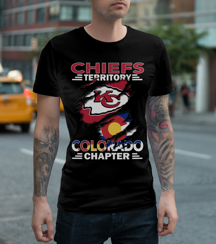 Chiefs Territory Colorado Chapter Kc Logo Colorado Flag T-Shirt