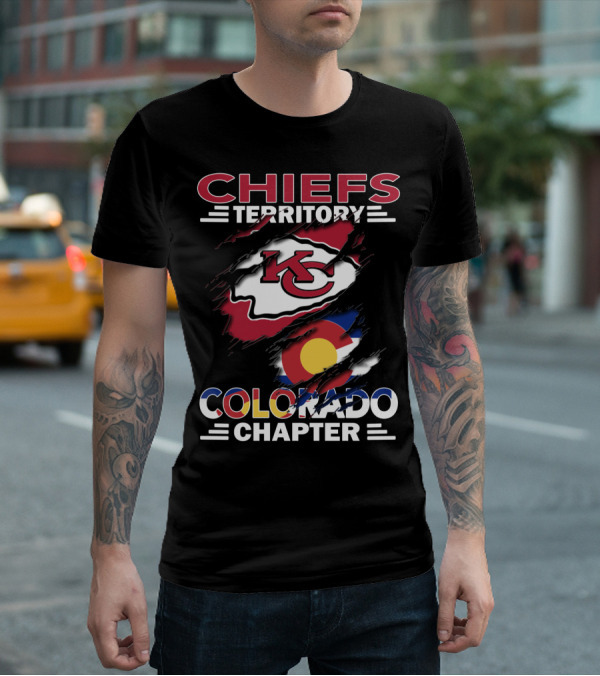 Chiefs Territory Colorado Chapter Kc Logo Colorado Flag T-Shirt