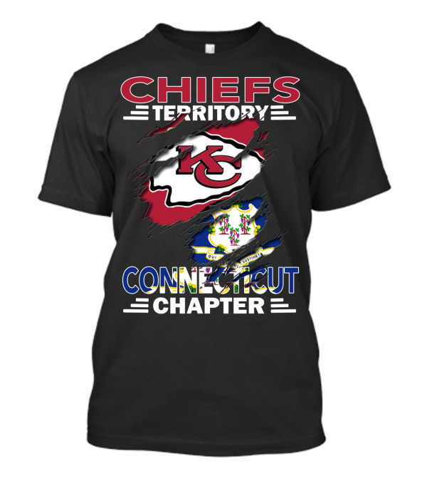 Chiefs Territory Connecticut Chapter KC Chiefs Logo And Connecticut State Seal T-Shirt