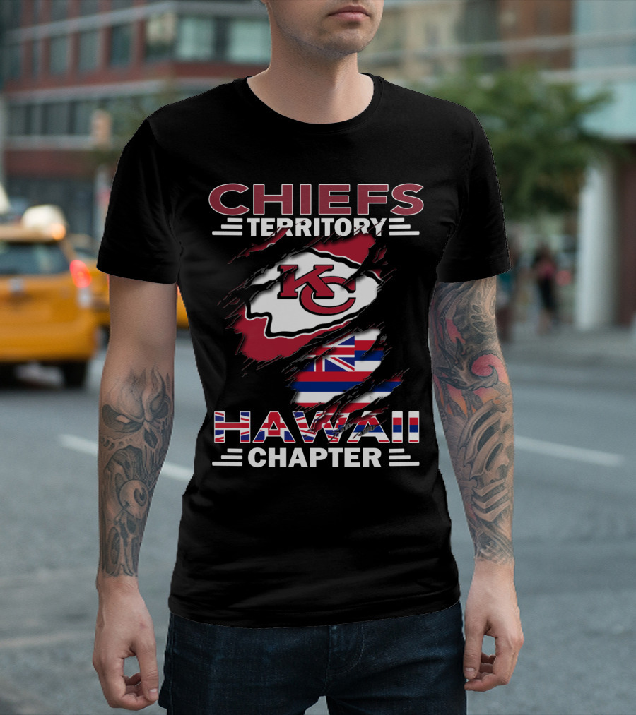 Chiefs Territory Hawaii Chapter KC Logo Hawaiian Flag T-Shirt