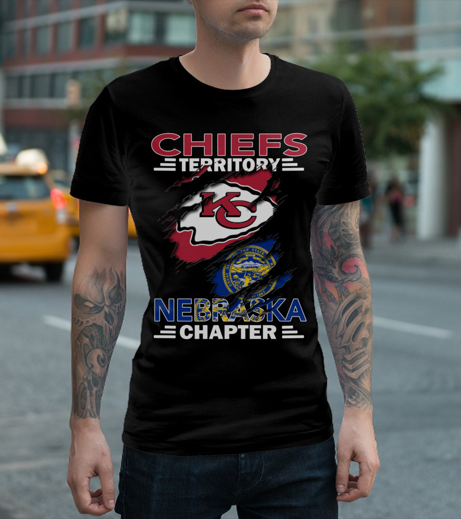 Chiefs Territory Nebraska Chapter KC Chiefs Logo and Nebraska State Seal T-Shirt