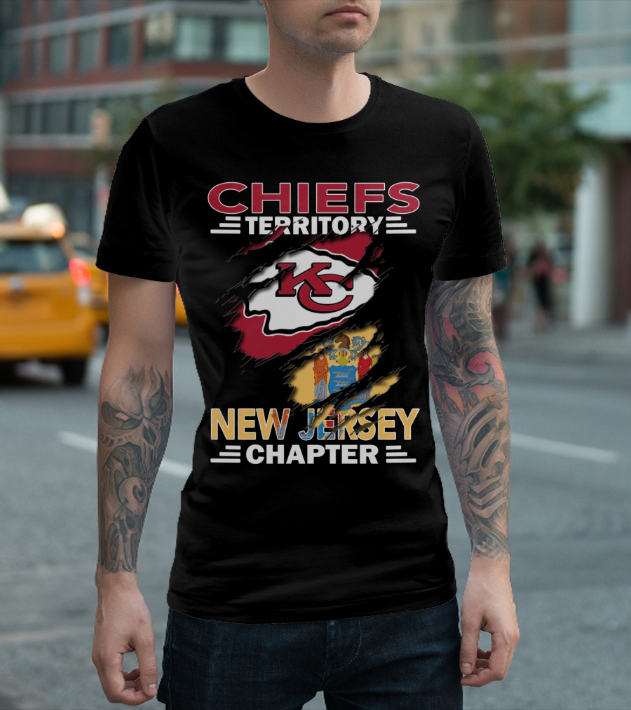 Chiefs Territory New Jersey Chapter KC Logo And State Emblem T-Shirt