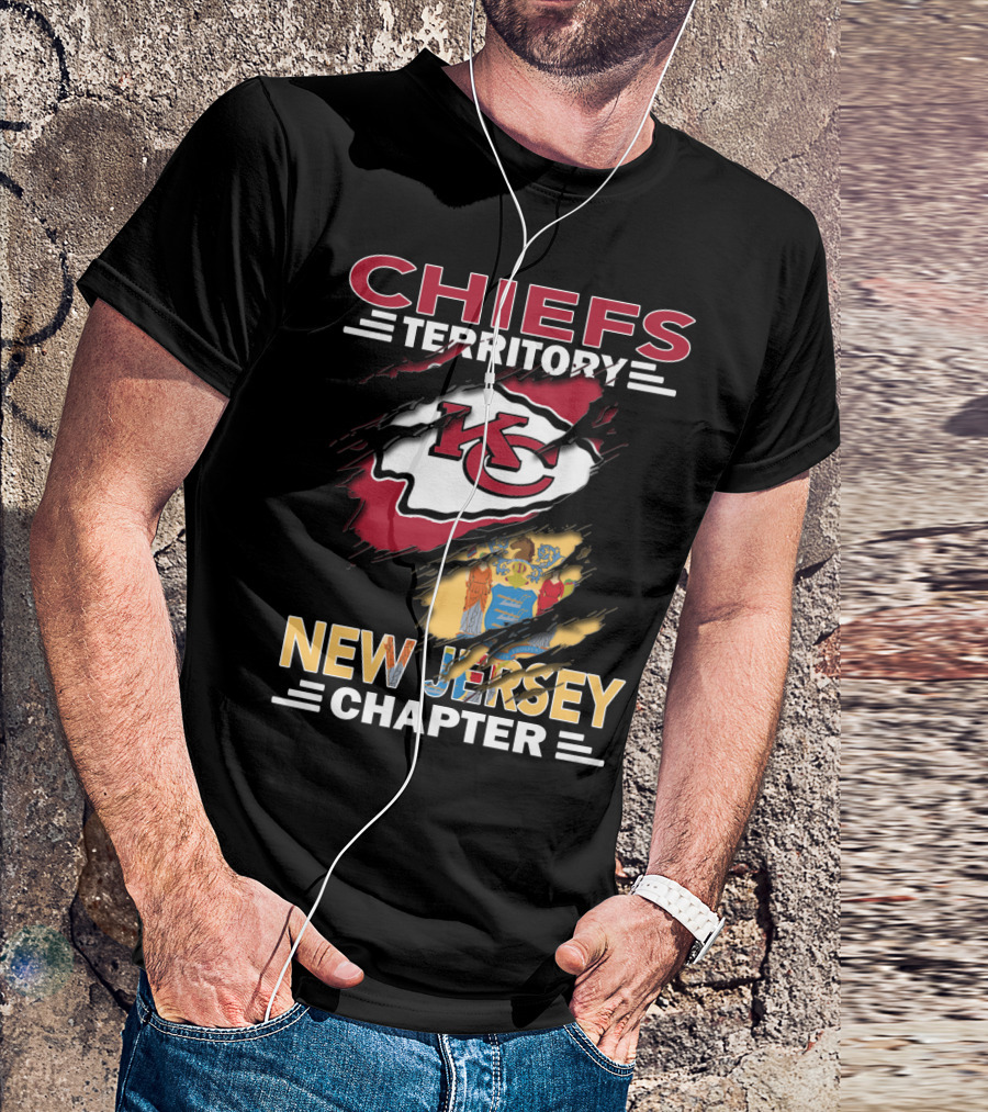 Chiefs Territory New Jersey Chapter KC Logo And State Emblem T-Shirt